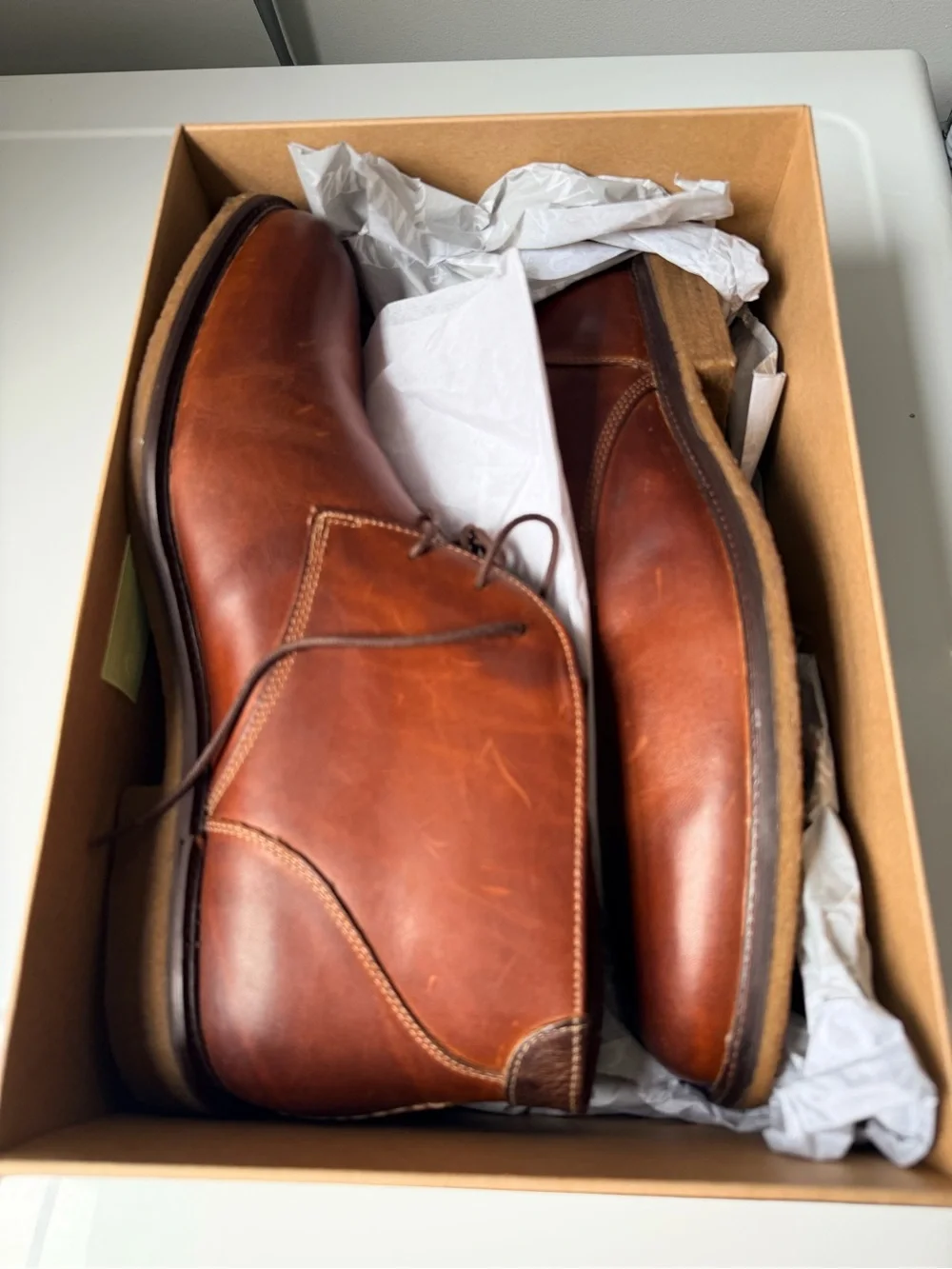 NWT Johnston Murphy Copeland Chukka Red Brown Oiled Leather Boots -